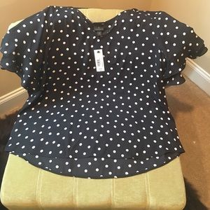 Black and white polka dot blouse